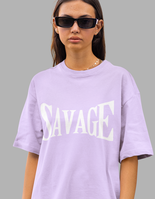 Womens | Oversized T-Shirt Lavender - Savage