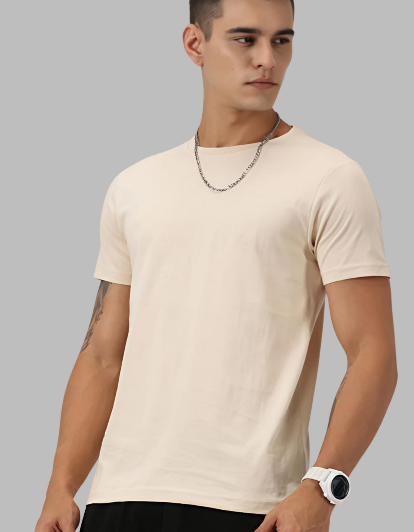 Beige| Solid T-Shirt Beuns– Pure Form, Zero Noise