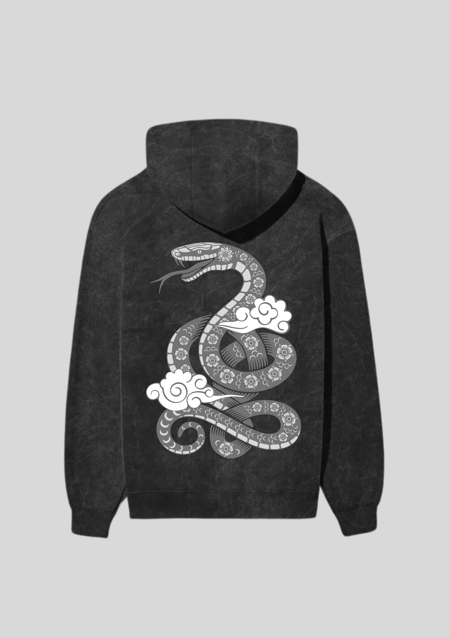 NEW ARRIVAL BEUNS ACID WASH BLACK GRAPHIC PRINTED HOODIE