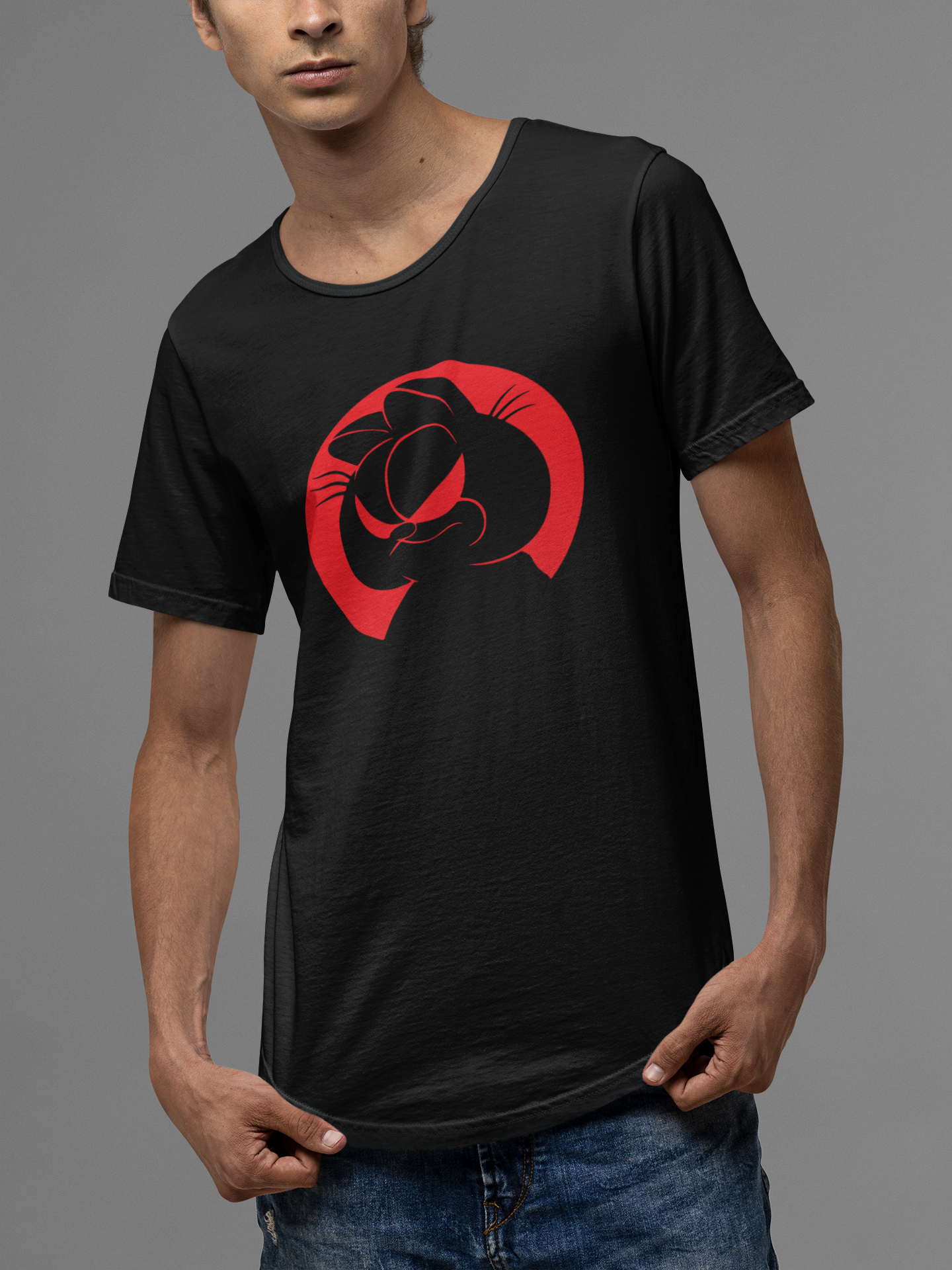 Beuns | Drop-Cut T-Shirt GARFIELD BLACK