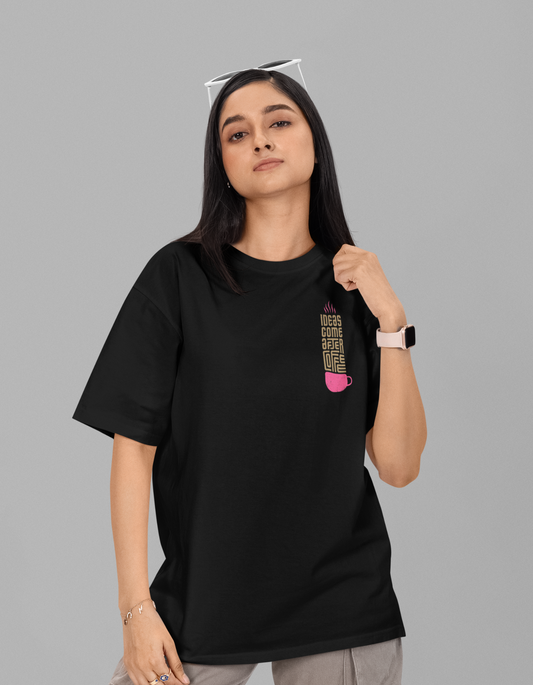Womens | Oversized T-Shirt Black – Idea Comes From Coffee