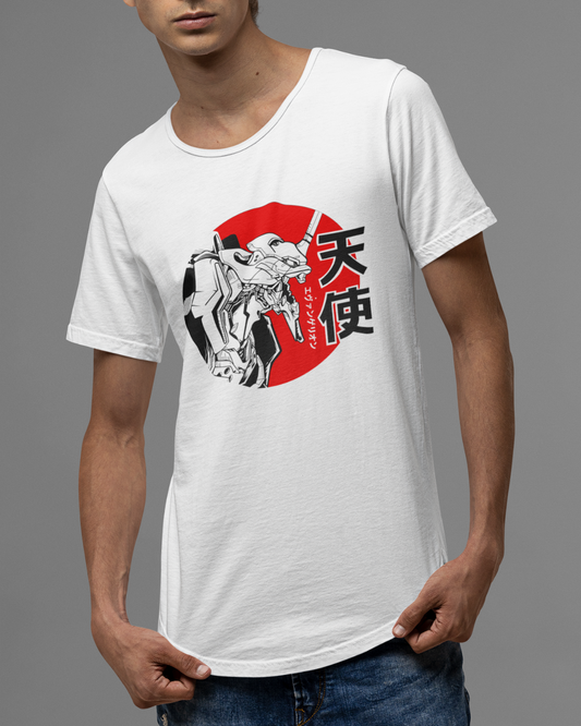 Beuns | Graphic Drop-Cut T-Shirt –White-Sharp Cut, Louder Mood