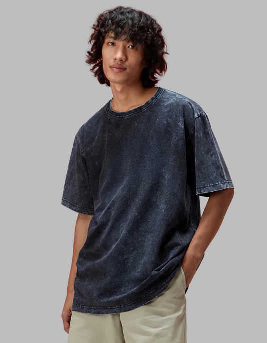BEUNS ACID WASH BLACK TSHIRT