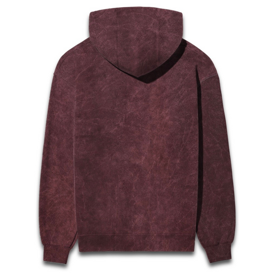 NEW ARRIVAL BEUNS ACID WASH MAROON HOODIE